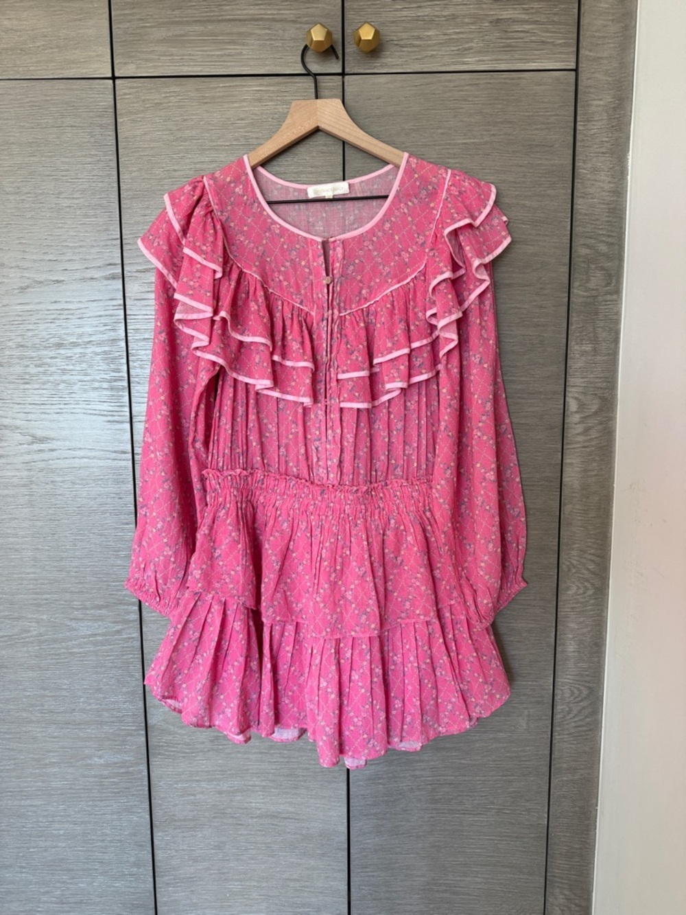 LOVE SHACK FANCY - LUCA DRESS IN FUCHSIA BERRY- size M  LIKE NEW - Picture 5 of 7